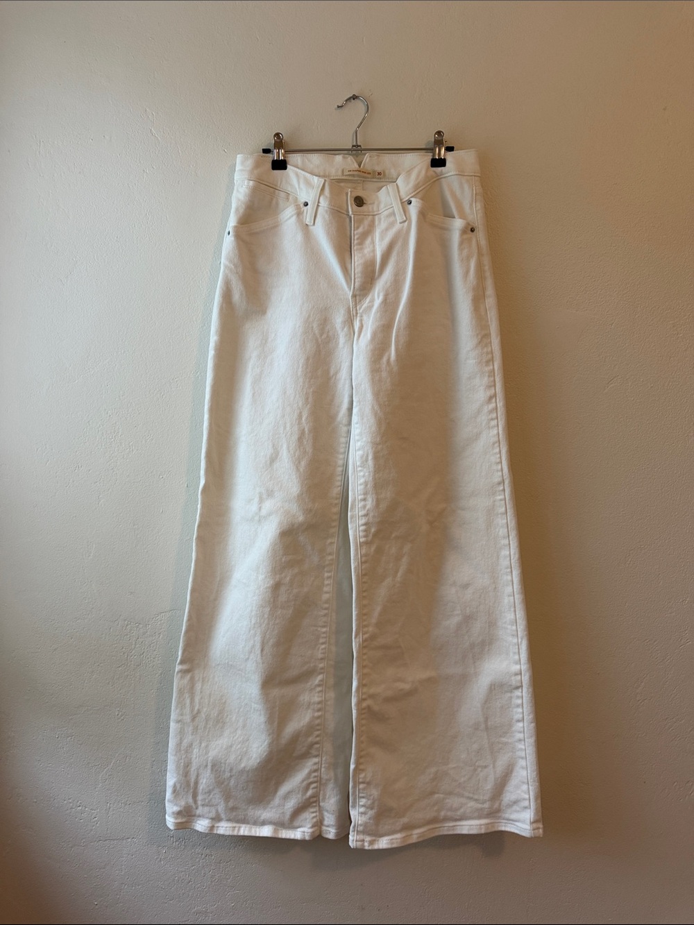 Levi's White High-Rise Wide-Leg Jeans